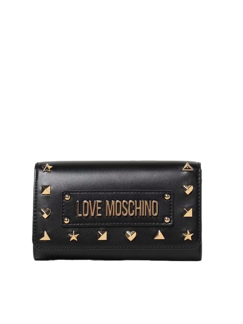 LOVE MOSCHINO AURA Large wallet with studs Black - Women’s Wallets