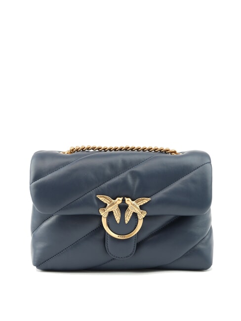PINKO CLASSIC LOVE PUFF Nappa leather bag indigo blue shadowy-antique goal - Women’s Bags