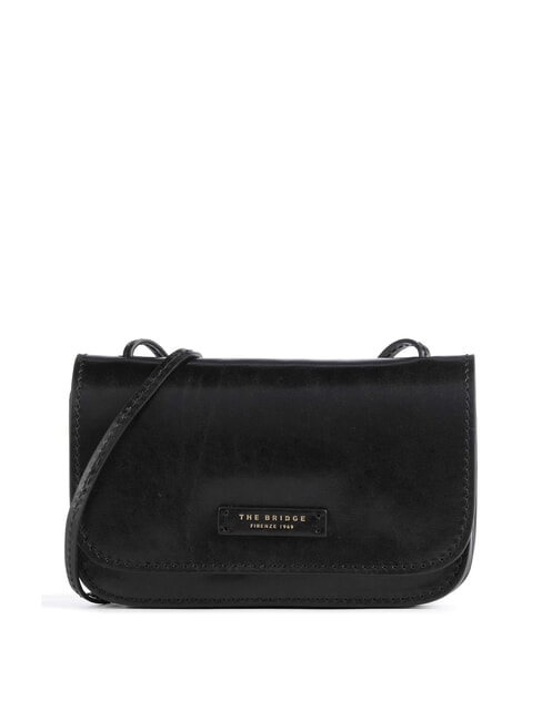 THE BRIDGE RUSTICI Leather shoulder bag Black Gold - Women’s Bags