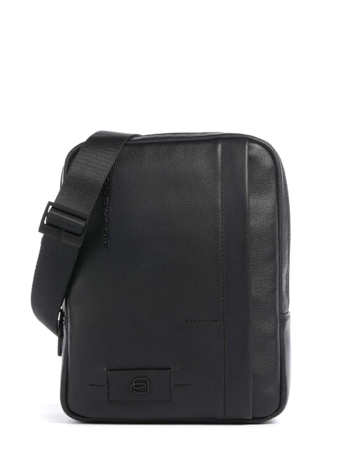 PIQUADRO W137 Leather bag Black - Over-the-shoulder Bags for Men