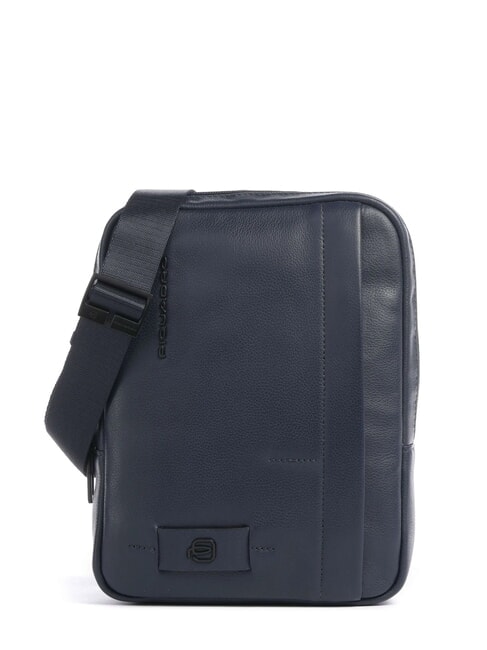 PIQUADRO W137 Leather bag blue - Over-the-shoulder Bags for Men
