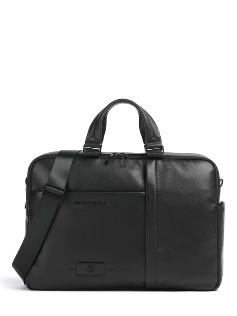 PIQUADRO W137  15.6" leather laptop briefcase Black - Work Briefcases