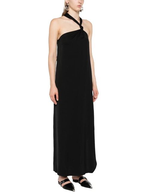 CALVIN KLEIN CK Long viscose dress with knot ck black - Woman Clothes