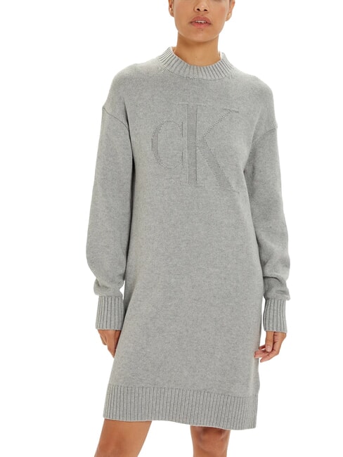CALVIN KLEIN CK JEANS Oversized long-sleeved dress grey heather - Woman Clothes