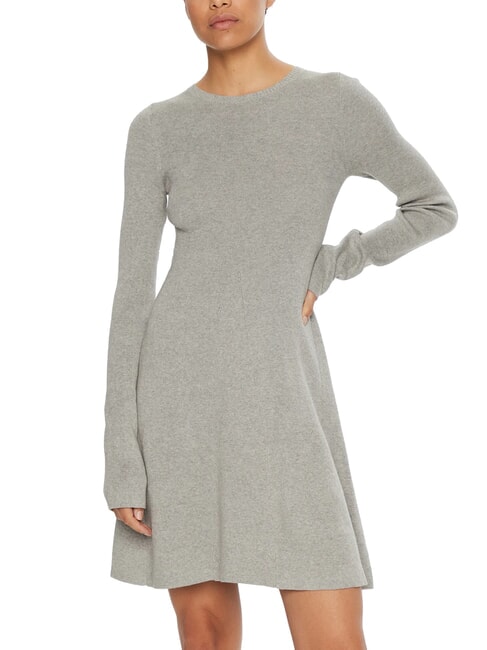 CALVIN KLEIN CK JEANS Short, long-sleeved flared dress grey heather - Woman Clothes