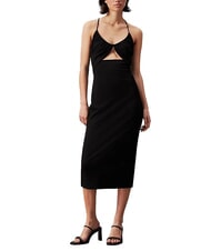 CALVIN KLEIN CK JEANS Cut-out midi dress with crossover back ck black - Woman Clothes - 1