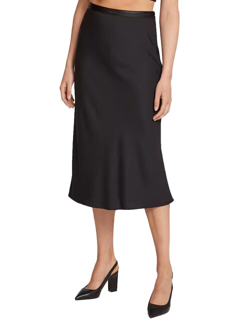 CALVIN KLEIN CK Shiny longuette skirt ck black - Women's Skirts