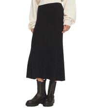 CALVIN KLEIN CK Ribbed flared midi skirt ck black - Women's Skirts - 1