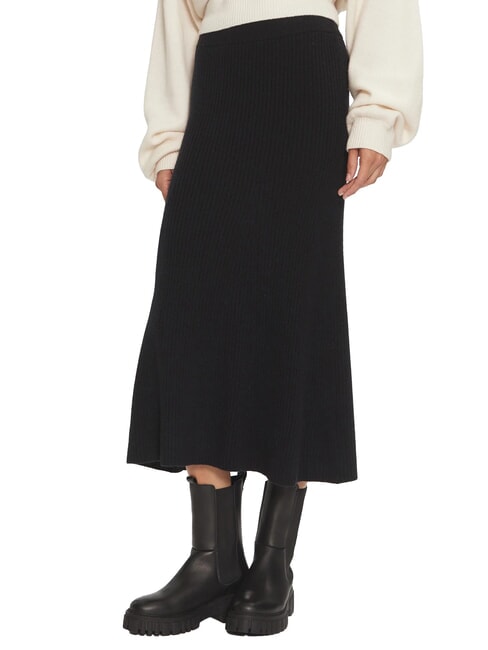 CALVIN KLEIN CK Ribbed flared midi skirt ck black - Women's Skirts