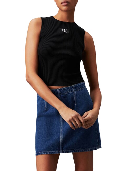 CALVIN KLEIN CK JEANS Ribbed tank top ck black - T-shirt