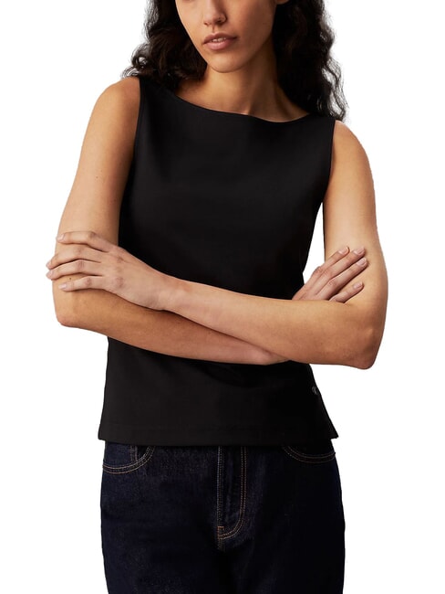 CALVIN KLEIN CK JEANS Boat-neck tank top ck black - T-shirt
