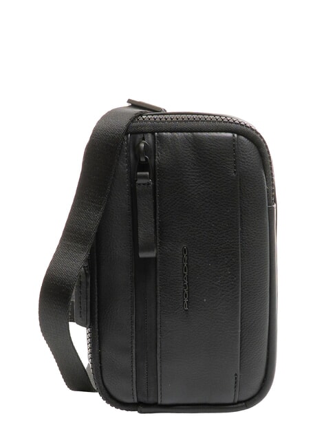 PIQUADRO CHARLIE Leather bag Black - Over-the-shoulder Bags for Men