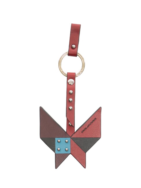 PIQUADRO MUSE Leather and metal card holder bordeaux - Key holders