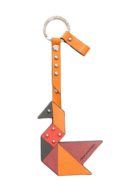 PIQUADRO MUSE Leather keychain ORANGE - Key holders