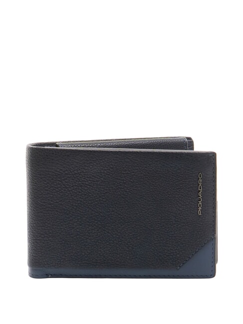 PIQUADRO TALLIN Leather wallet flap and coin purse blue - Men’s Wallets