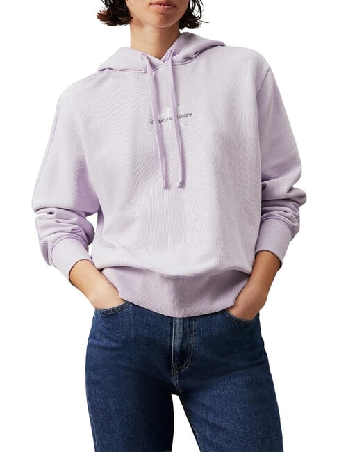 CALVIN KLEIN CK JEANS Cotton hoodie pastel lilac - Women's Sweatshirts