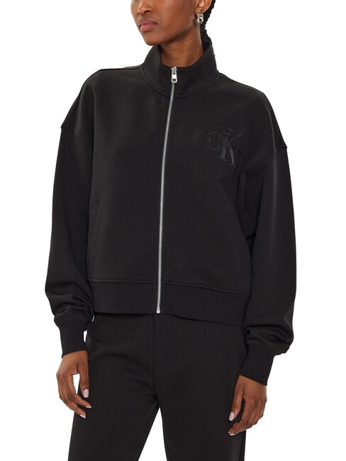 CALVIN KLEIN CK JEANS Full-zip turtleneck sweatshirt ck black - Women's Sweatshirts