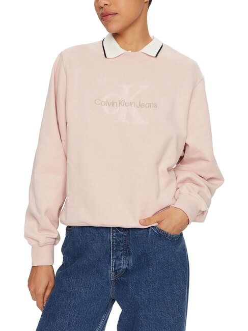 CALVIN KLEIN CK JEANS Crewneck sweatshirt with teddy logo peach whip - Women's Sweatshirts