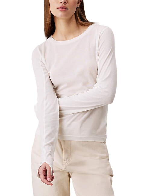 CALVIN KLEIN CK JEANS Crew neck cotton sweater ivory - Women's Sweaters