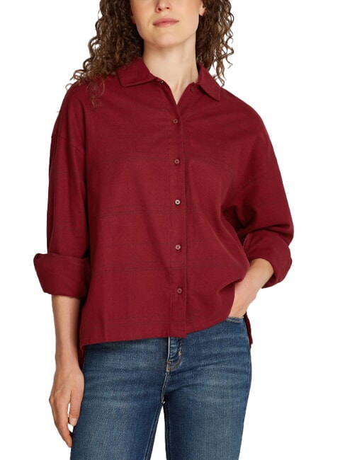 CALVIN KLEIN CK Long-sleeved cotton shirt syrah plaid - Shirts