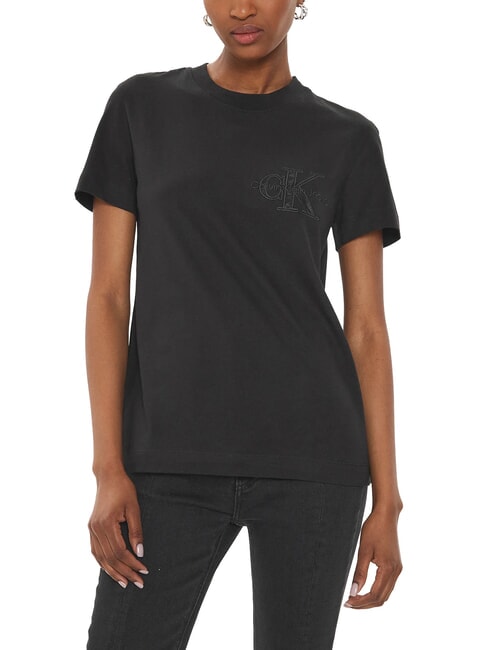 CALVIN KLEIN CK JEANS Short-sleeved cotton T-shirt ck black - T-shirt