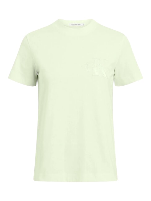 CALVIN KLEIN CK JEANS Short-sleeved cotton T-shirt celadon green - T-shirt
