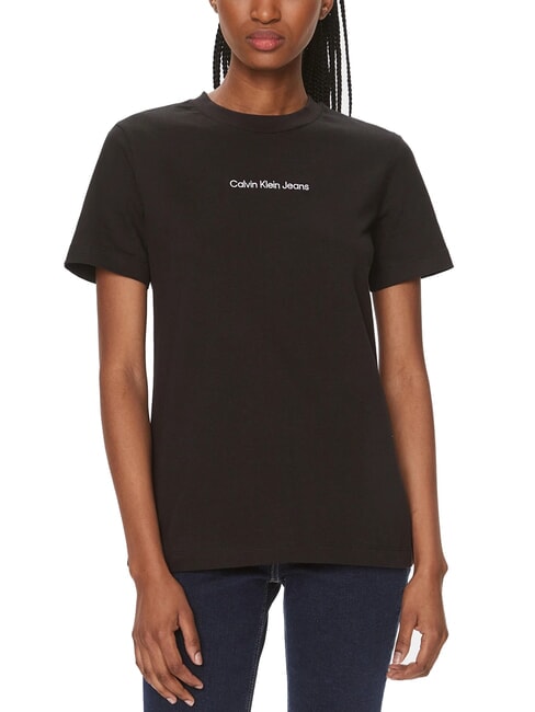 CALVIN KLEIN CK JEANS Short-sleeved T-shirt with embroidered logo ck black - T-shirt