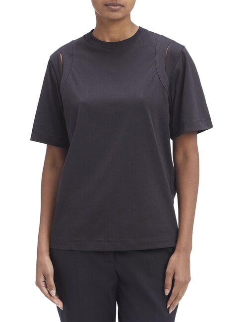 CALVIN KLEIN CK Short-sleeved cut-out T-shirt ck black - T-shirt