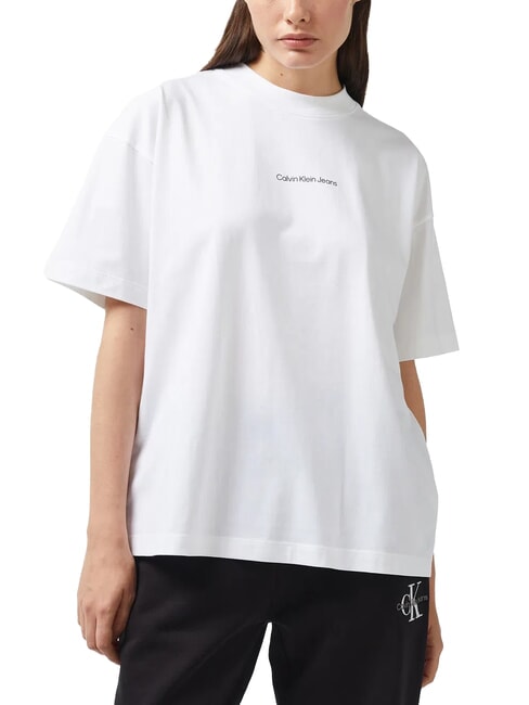CALVIN KLEIN CK JEANS Relaxed fit short-sleeved T-shirt with print bright white - T-shirt