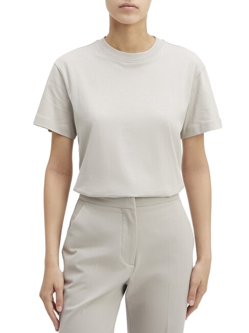CALVIN KLEIN CK Short-sleeved T-shirt with cut-out back sand pebble - T-shirt