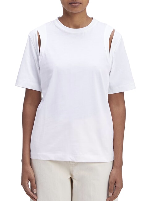 CALVIN KLEIN CK Short-sleeved cut-out T-shirt bright white - T-shirt