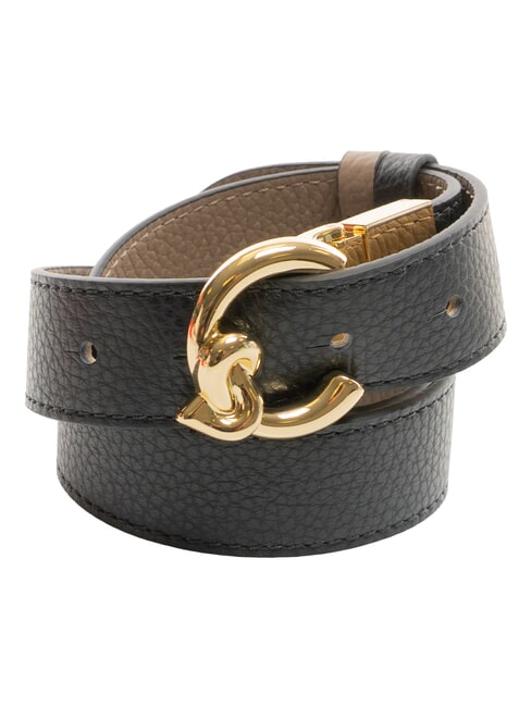 COCCINELLE C-ME BICOLOR  Reversible leather belt noir/w.taupe - Belts