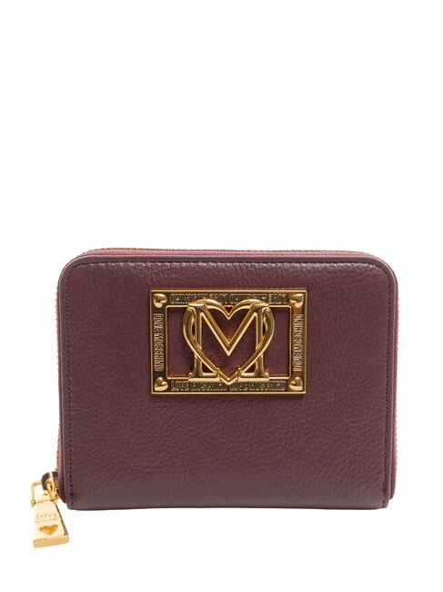 LOVE MOSCHINO LOCKED IN GOLD  Small zip-around wallet wine - Women’s Wallets