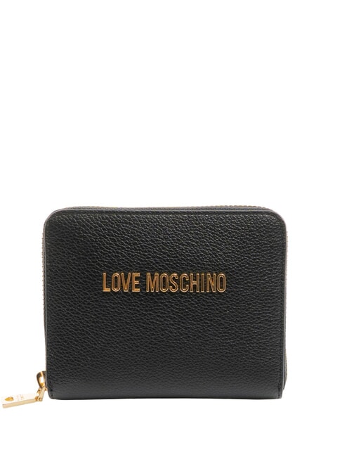LOVE MOSCHINO LETTERING Zip-around wallet Black - Women’s Wallets