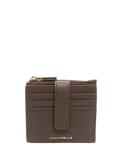 COCCINELLE METALLIC SOFT Mini leather wallet brunette - Women’s Wallets