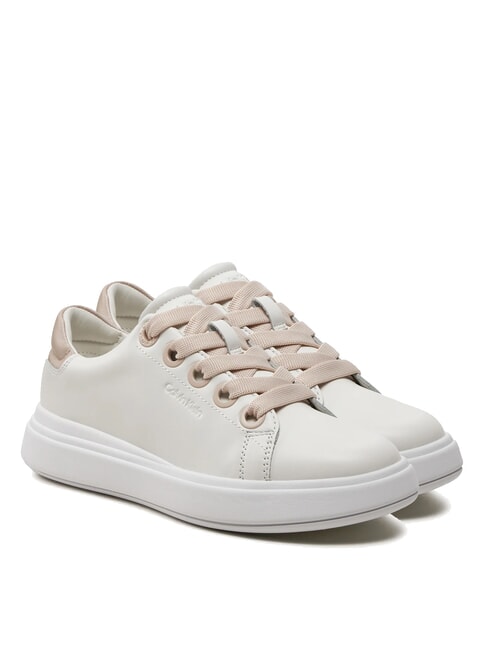 CALVIN KLEIN CK Leather sneakers white/crystal grey - Women’s shoes