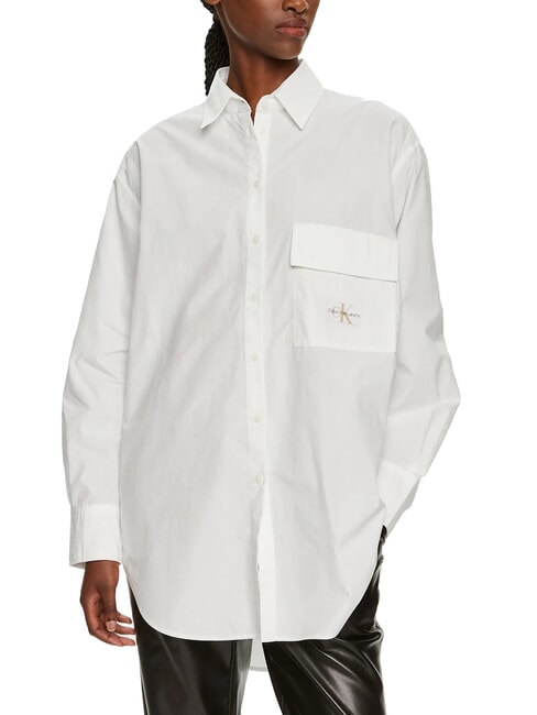 CALVIN KLEIN CK JEANS Oversized long-sleeved shirt bright white - Shirts