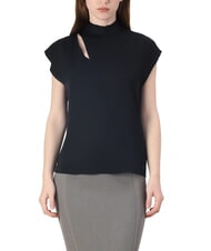 CALVIN KLEIN CK High-neck short-sleeved cut-out shirt - Shirts