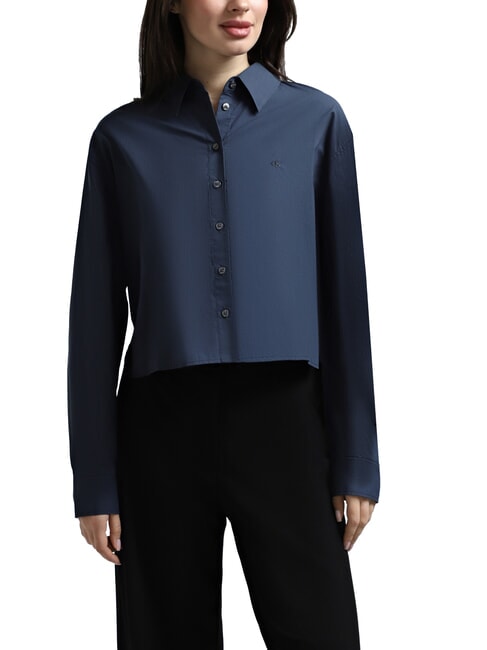 CALVIN KLEIN CK JEANS Short, long-sleeved cotton shirt ink - Shirts