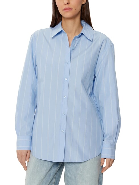 CALVIN KLEIN CK Relaxed fit long-sleeved shirt egret / night sky placed stripe - Shirts