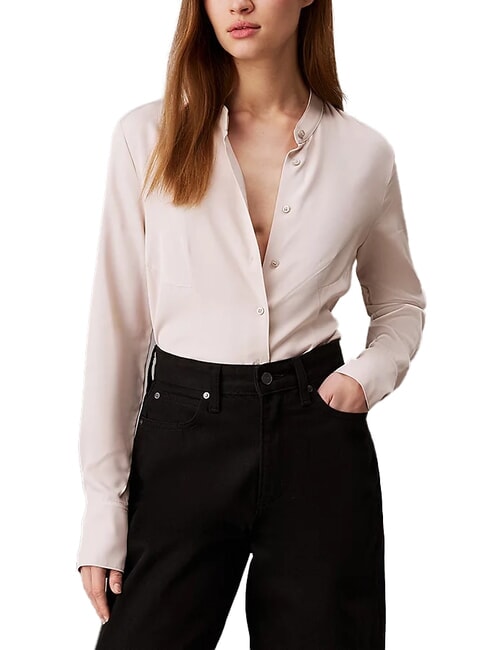 CALVIN KLEIN CK Long-sleeved viscose shirt gray morning - Shirts