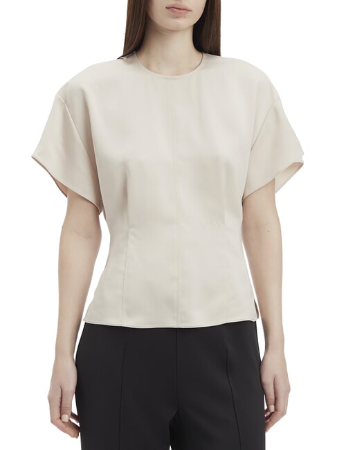 CALVIN KLEIN CK Short-sleeved satin shirt gray morning - Shirts