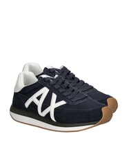ARMANI EXCHANGE ROYALE SUEDE AIR MESH AX logo leather sneakers - Men’s shoes