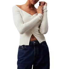 CALVIN KLEIN CK JEANS Ribbed cardigan with buttons - Women's Sweaters