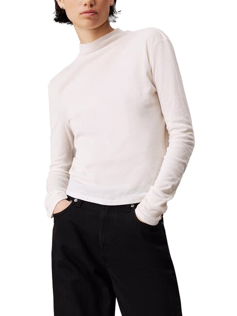 CALVIN KLEIN CK JEANS Cotton turtleneck sweater ivory - Women's Sweaters