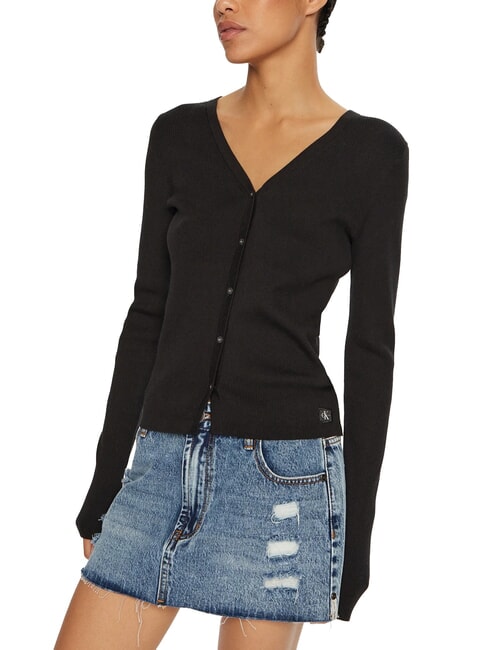 CALVIN KLEIN CK JEANS Deep V-neck cardigan ck black - Women's Sweaters