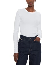 CALVIN KLEIN CK JEANS Ribbed crew neck sweater bright white - Women's Sweaters - 1