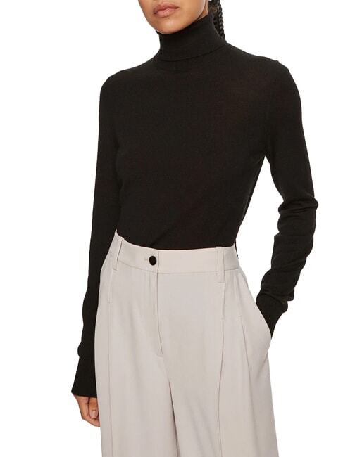 CALVIN KLEIN CK Slim-fit wool turtleneck sweater ck black - Women's Sweaters