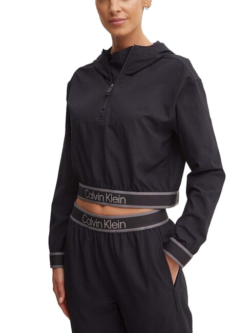 CALVIN KLEIN CK PERFORMANCE Technical fabric jacket with hood black beauty - Women's Jackets