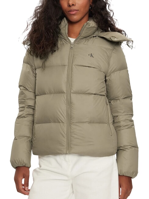 CALVIN KLEIN CK JEANS Short down jacket with hood brindle - Women's down jackets